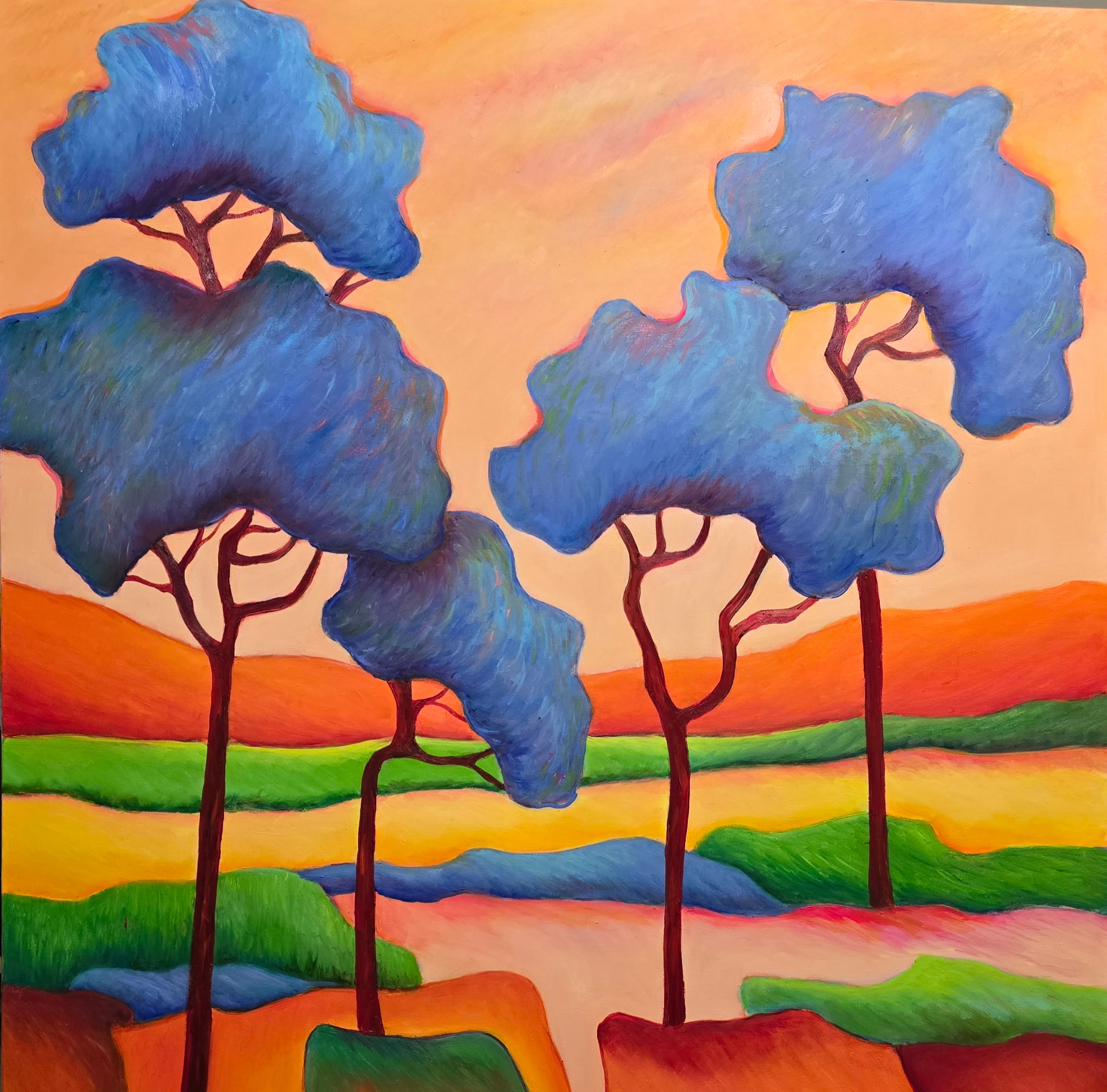 Tuscany Blue Umbrella Trees